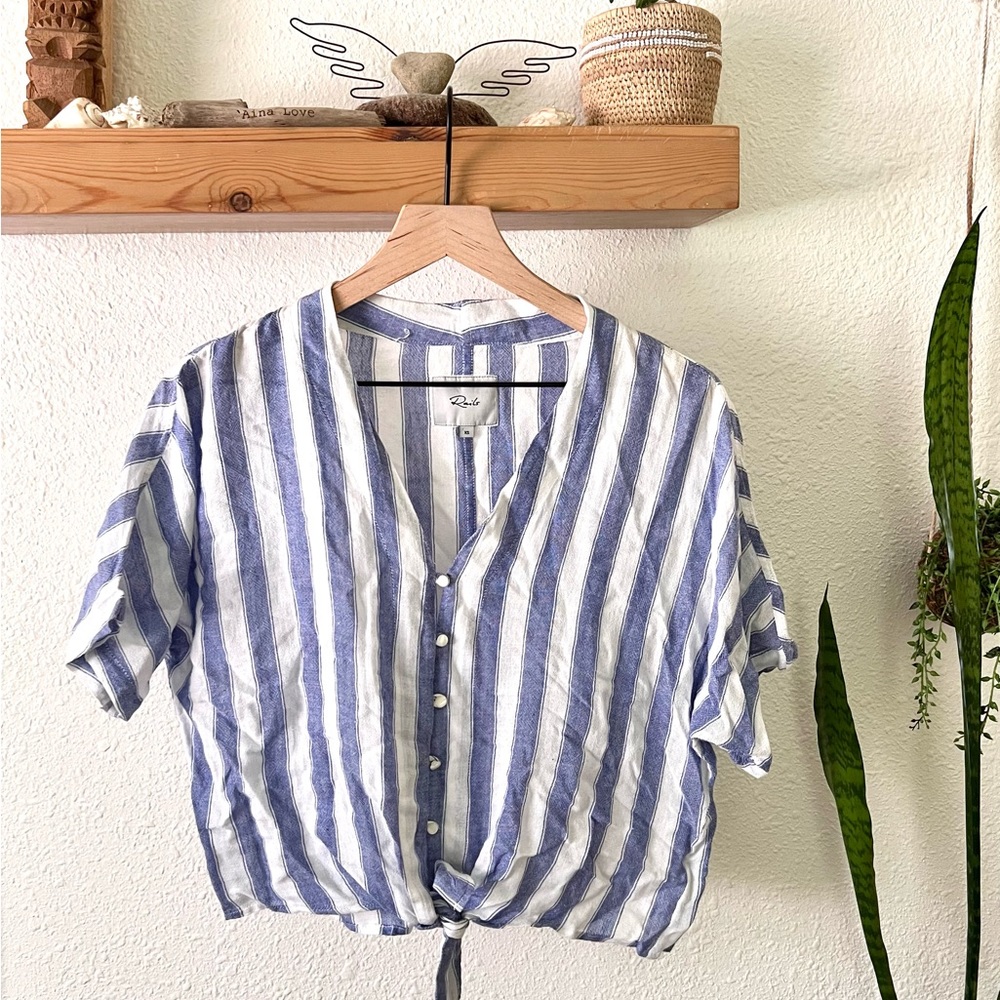 Rails Cropped Button Down Top - image 5